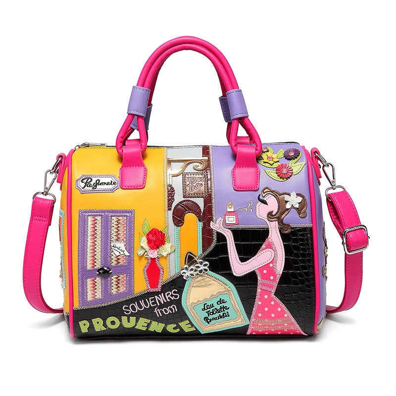 Luxury Women Pu Leather Handbag Fashion Large Capacity High Quality Ladies Boston Crossbody