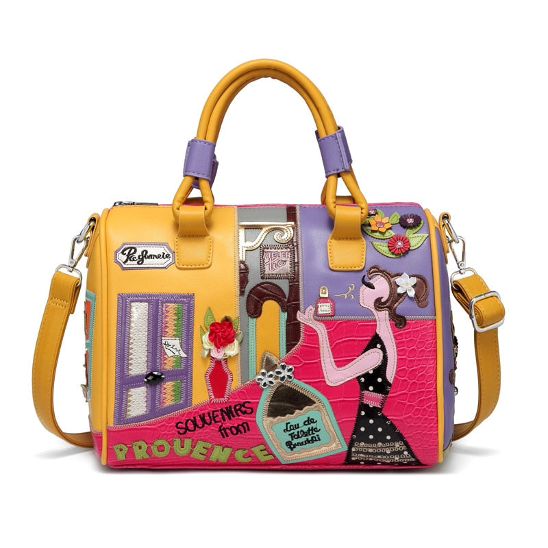 Luxury Women Pu Leather Handbag Fashion Large Capacity High Quality Ladies Boston Crossbody