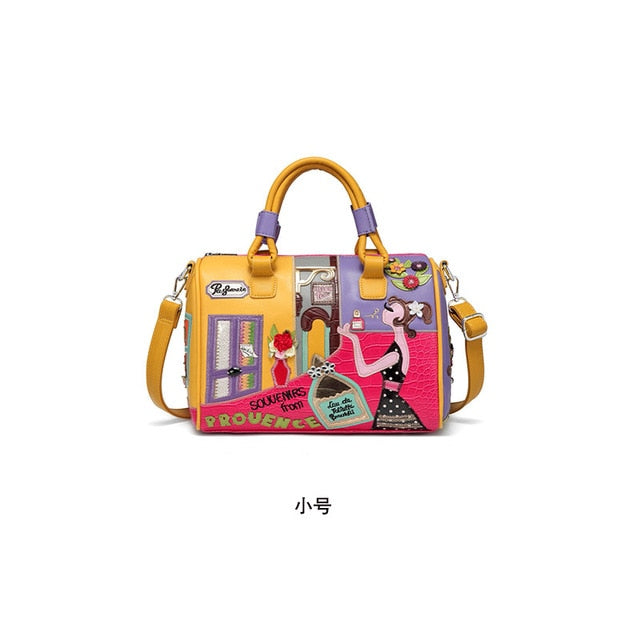 Luxury Women Pu Leather Handbag Fashion Large Capacity High Quality Ladies Boston Crossbody