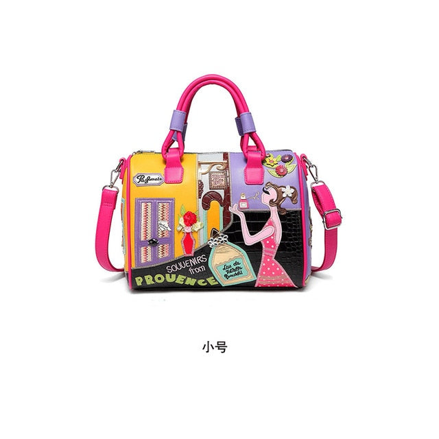 Luxury Women Pu Leather Handbag Fashion Large Capacity High Quality Ladies Boston Crossbody