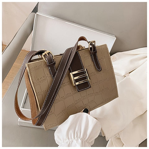 YIZHONG Leather Handbags Women Bags Desinger Trendy Retro Shouder Bag Ladies Bags for Shopping Small Square Bag.sacos