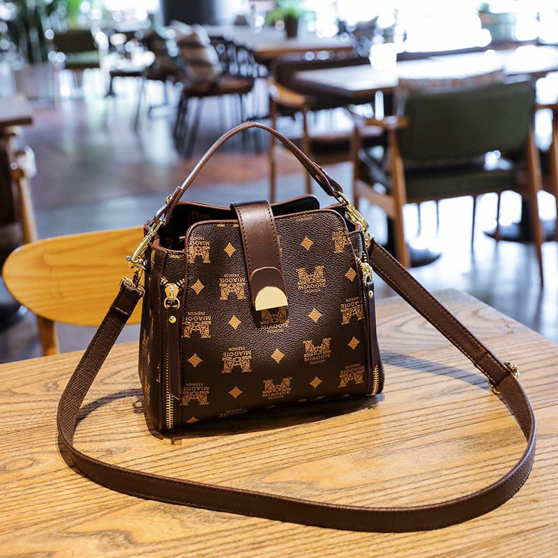 Women Bag New Trend With Top Handle Luxury Shoulder Crossbody Leather Vintage Fashion Small Plaid Handbag
