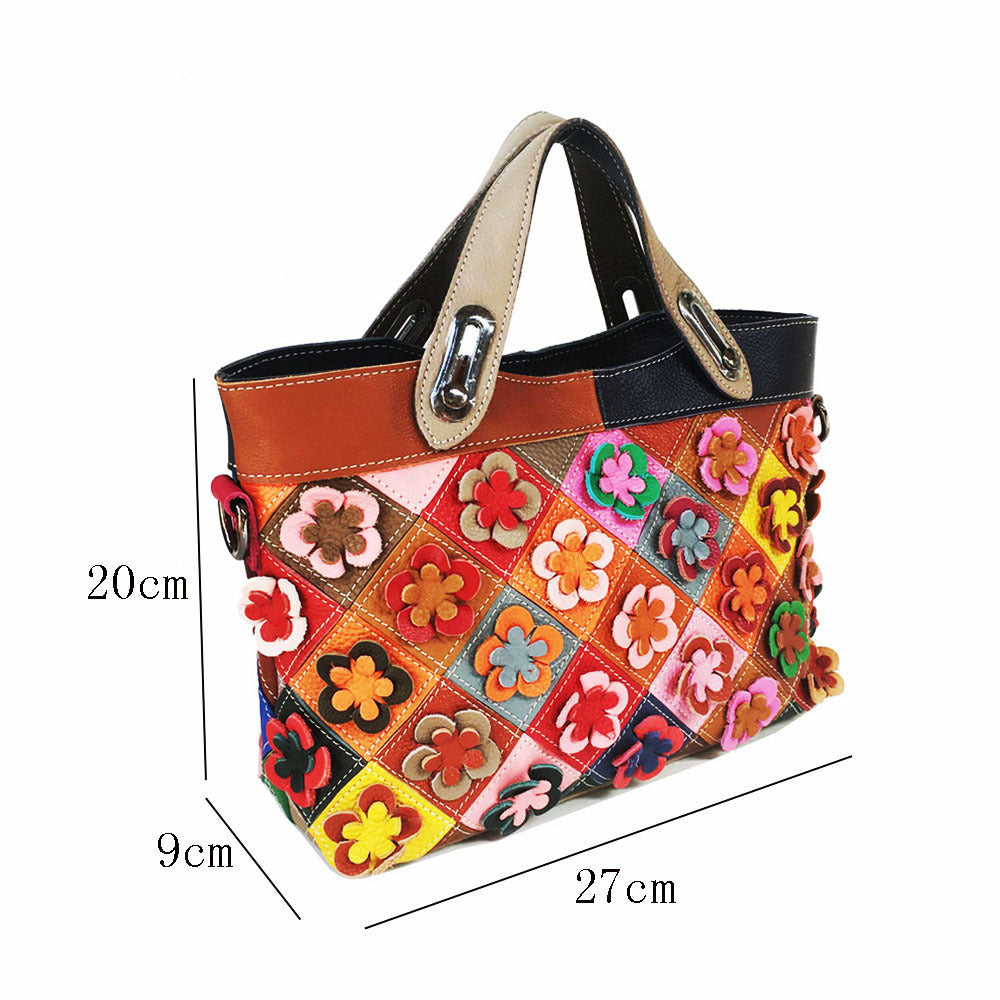 Multi-color Genuine Leather Handbag Fashion Big Capacity Quality Leather Stylish Work