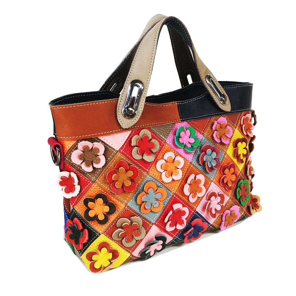 Multi-color Genuine Leather Handbag Fashion Big Capacity Quality Leather Stylish Work