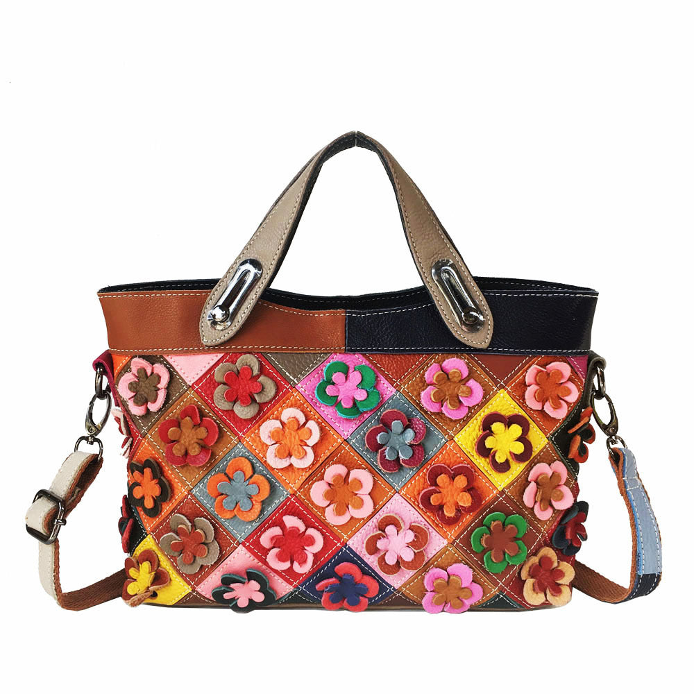 Multi-color Genuine Leather Handbag Fashion Big Capacity Quality Leather Stylish Work