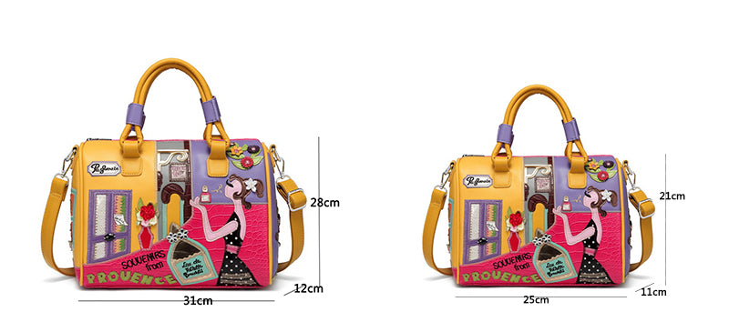 Luxury Women Pu Leather Handbag Fashion Large Capacity High Quality Ladies Boston Crossbody