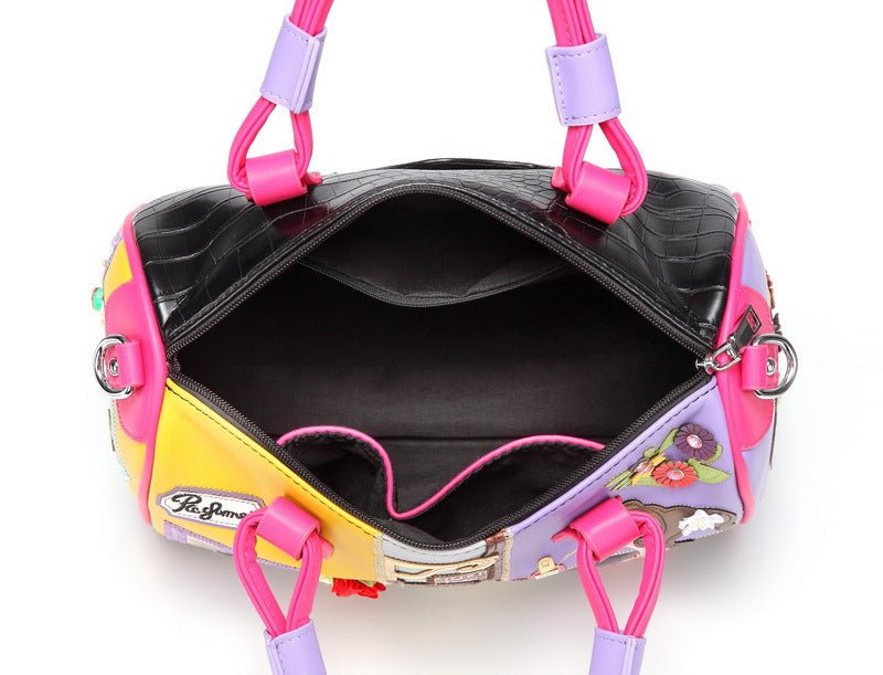 Luxury Women Pu Leather Handbag Fashion Large Capacity High Quality Ladies Boston Crossbody