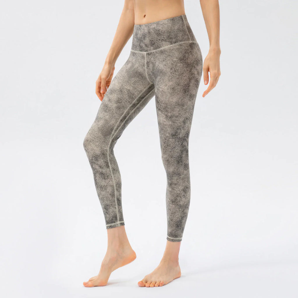 Fashion Meets Function: Elevate Your Style with Over Print Vegan Leather High Waist Leggings
