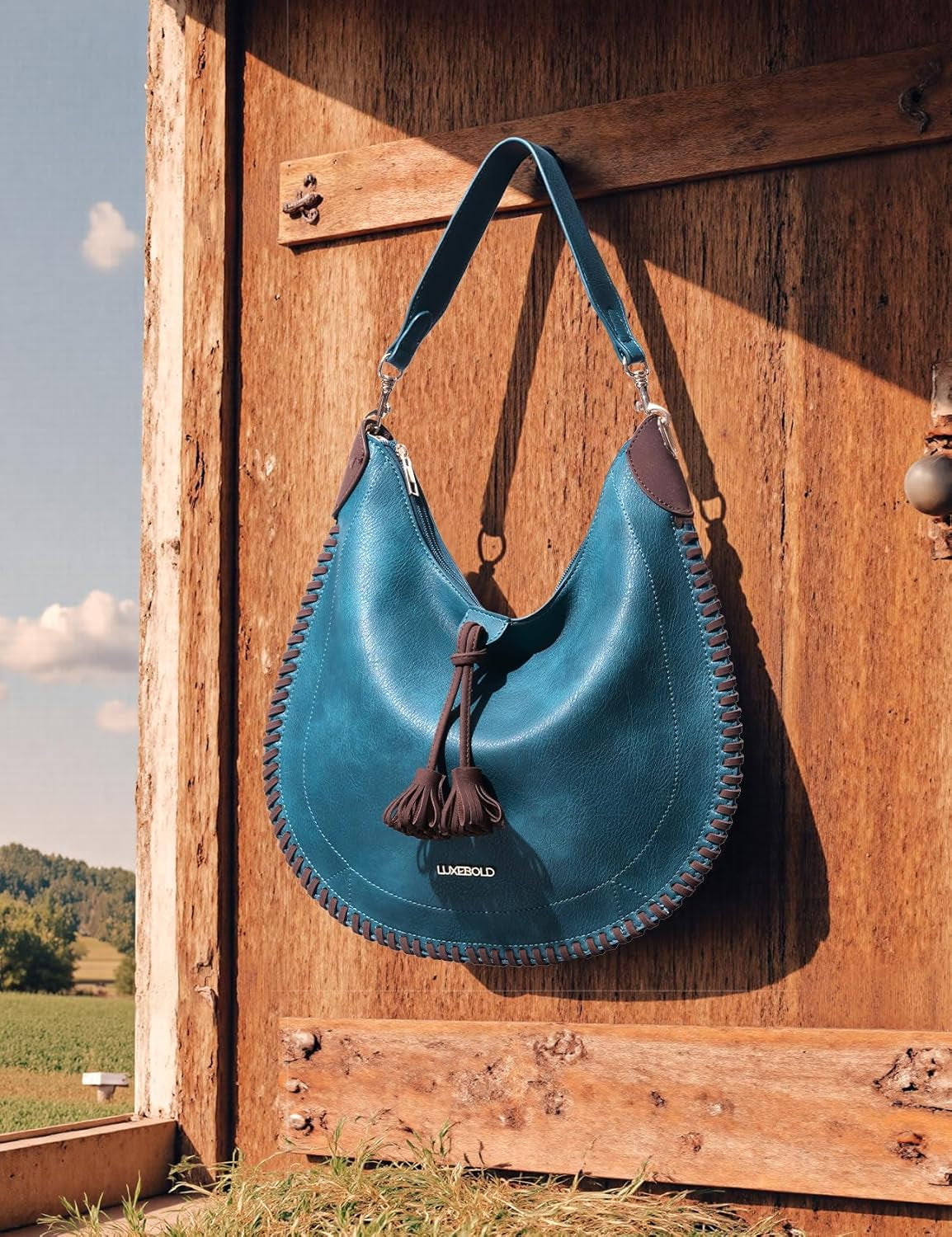 Hobo Bag for Women Western Crossbody Purses Woven Shoulder Handbags with Tassel