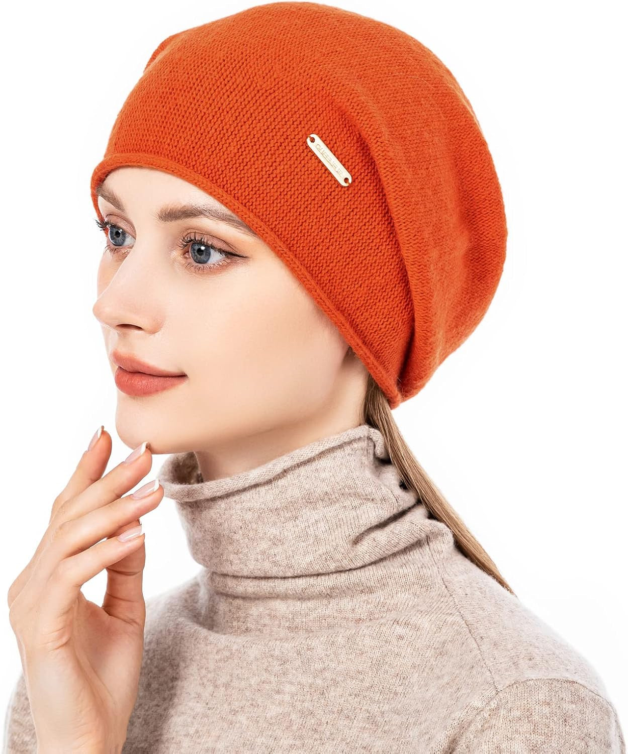 Knit Slouchy Beanie Hats for Women Cashmere Ski Cap Knitted Wool Soft Warm Winter Hat