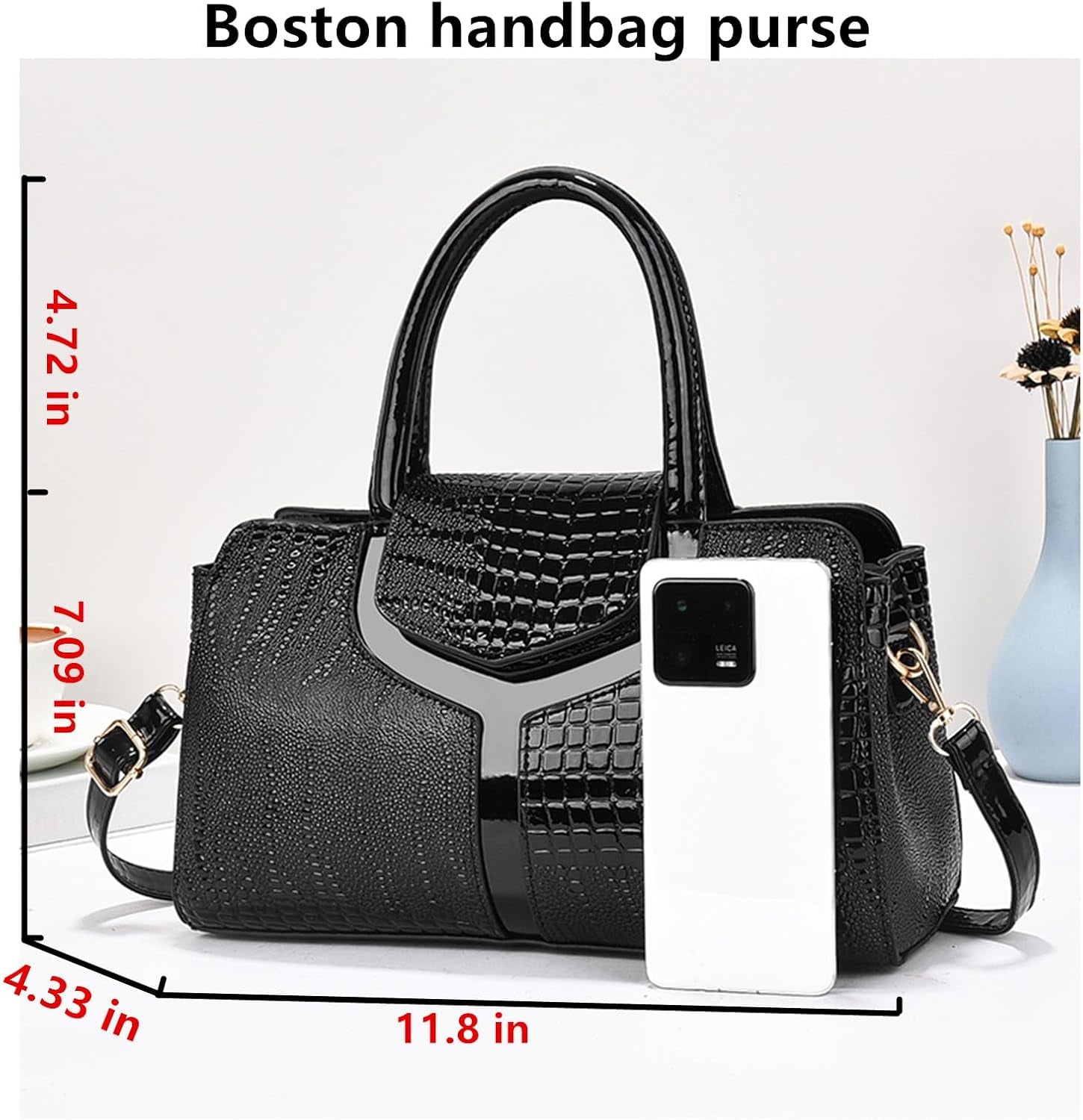 Top Handle Satchel Bags Shoulder Crossbody Purse Retro Crocodile Hobo Handbag Cluth Purse for Women