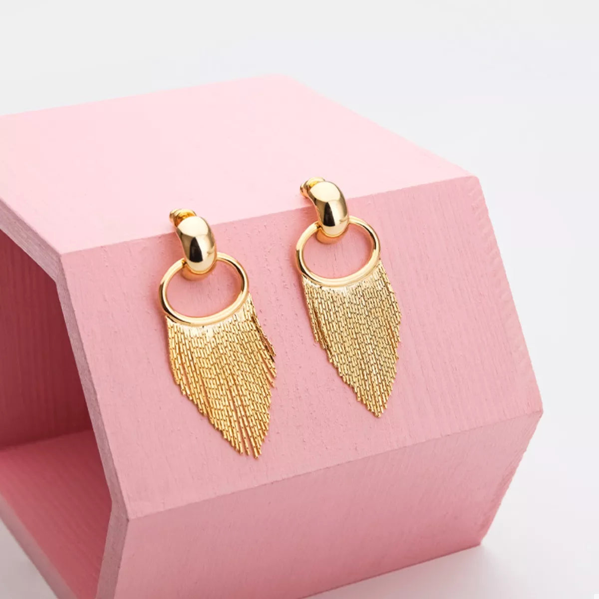 18K Gold-Plated Fringe Chain Earrings