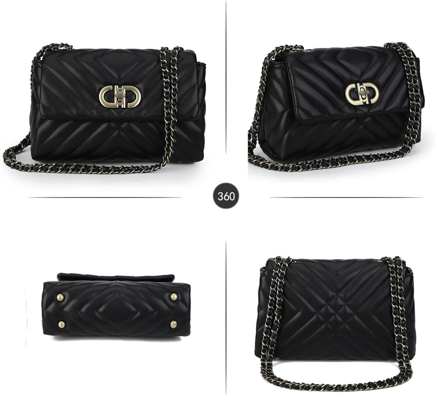 Small Quilted Crossbody Bag for Women Trendy Designer Shoulder Purse and Handbags with Chain Strap