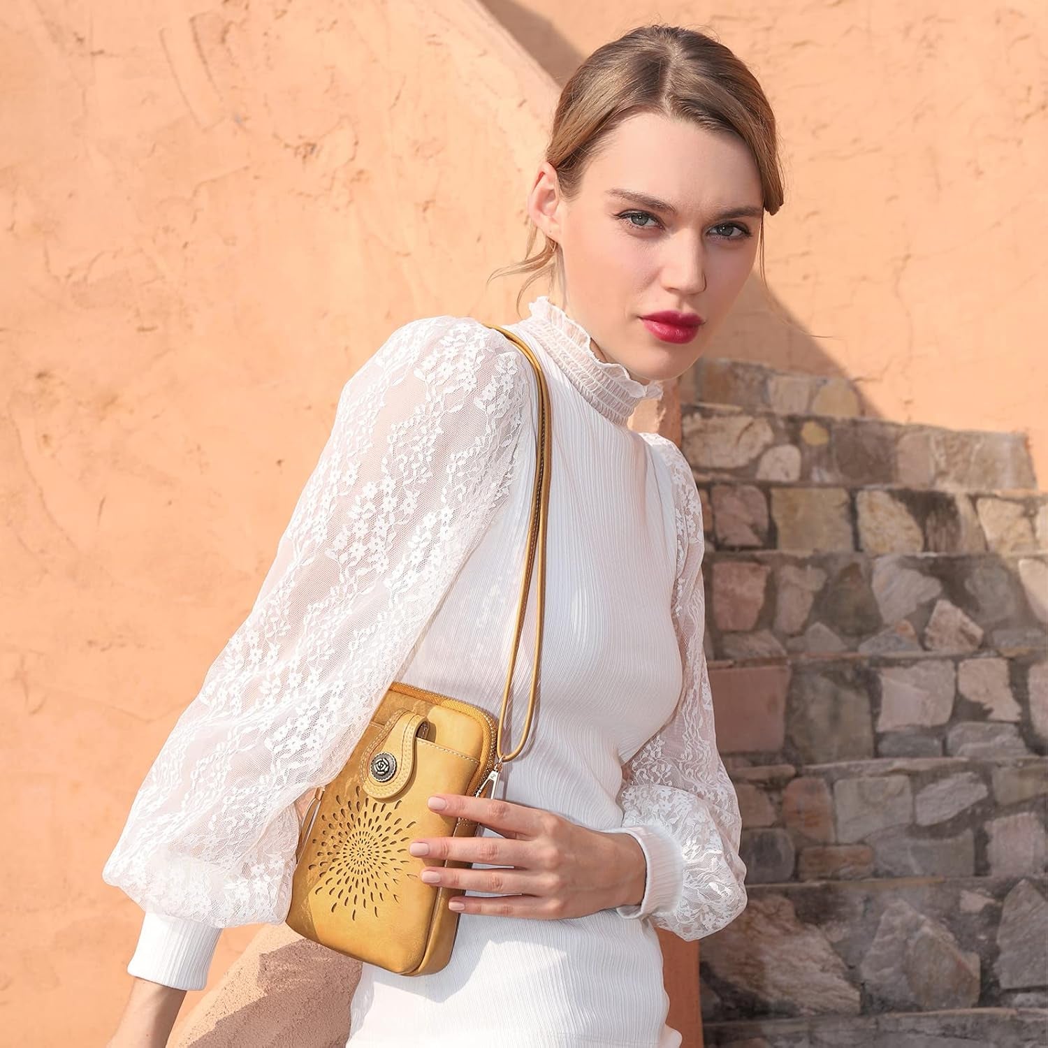 Small Crossbody Bags for Women, Lightweight Vegan Leather Cell Phone Purse, Cute Purses with Tassels