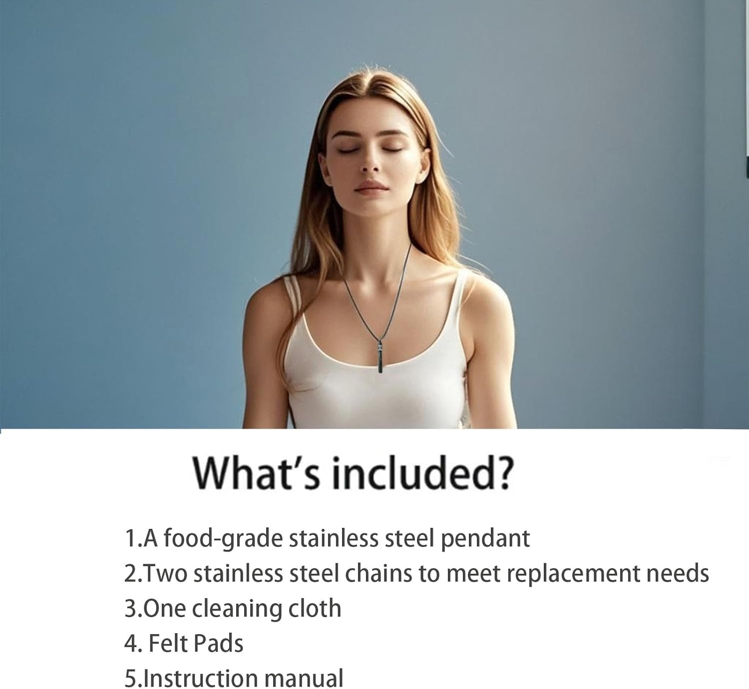 Stainless Steel Mindfulness Breathing Necklace for Anxiety Original Upgrades Breathlink with Essential Oil Diffuser Multifunctional Jewelry