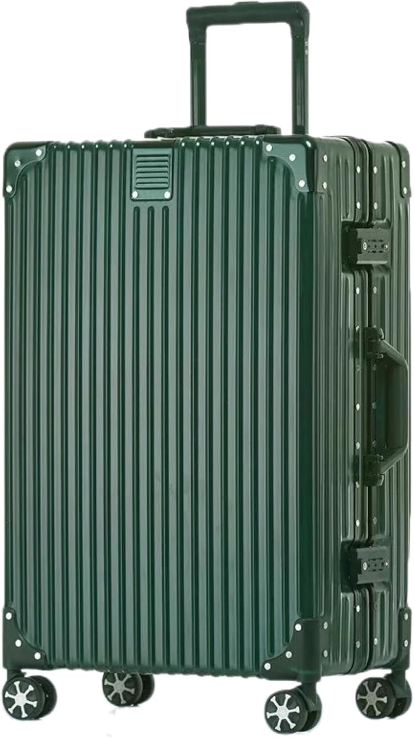 Carry on Luggage with Aluminum Frame, 20 Inch PC Hard Shell Suitcase with Spinner Wheels and TSA Lock, Lightweight Luggage for Travel (22X14X9 Airline Approved), Green