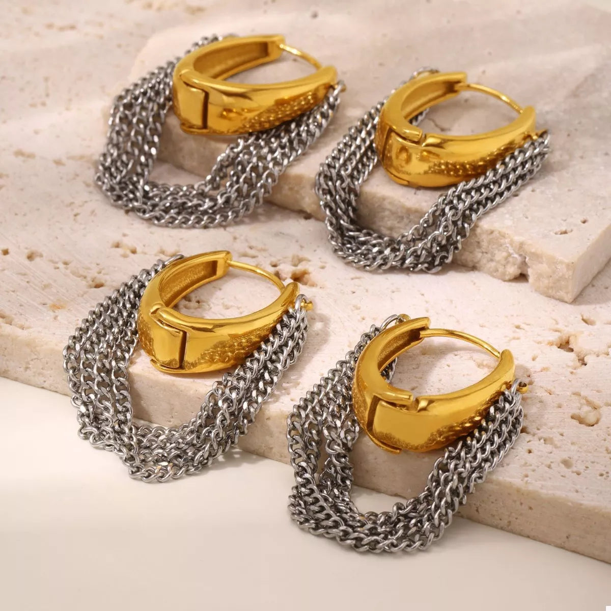 Chunky Chain Hoop Earrings