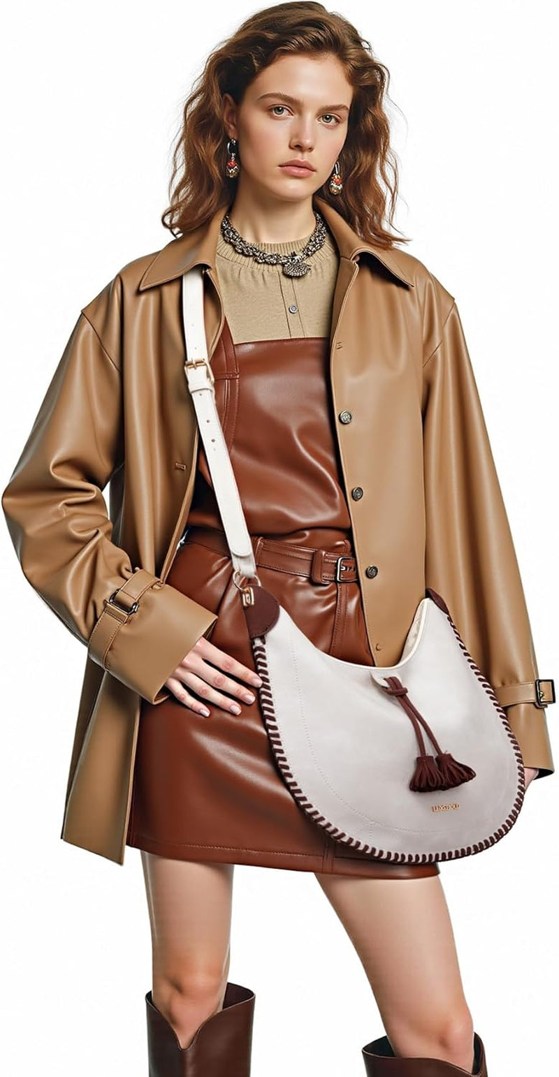 Hobo Bag for Women Western Crossbody Purses Woven Shoulder Handbags with Tassel