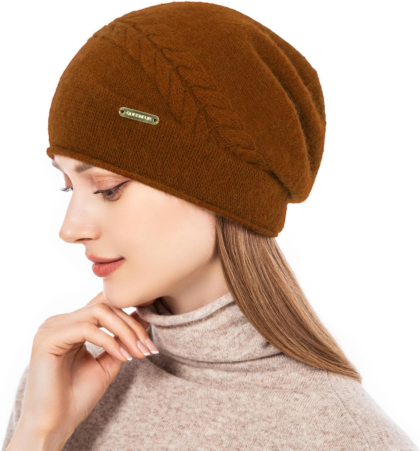 Knit Slouchy Beanie Hats for Women Cashmere Ski Cap Knitted Wool Soft Warm Winter Hat