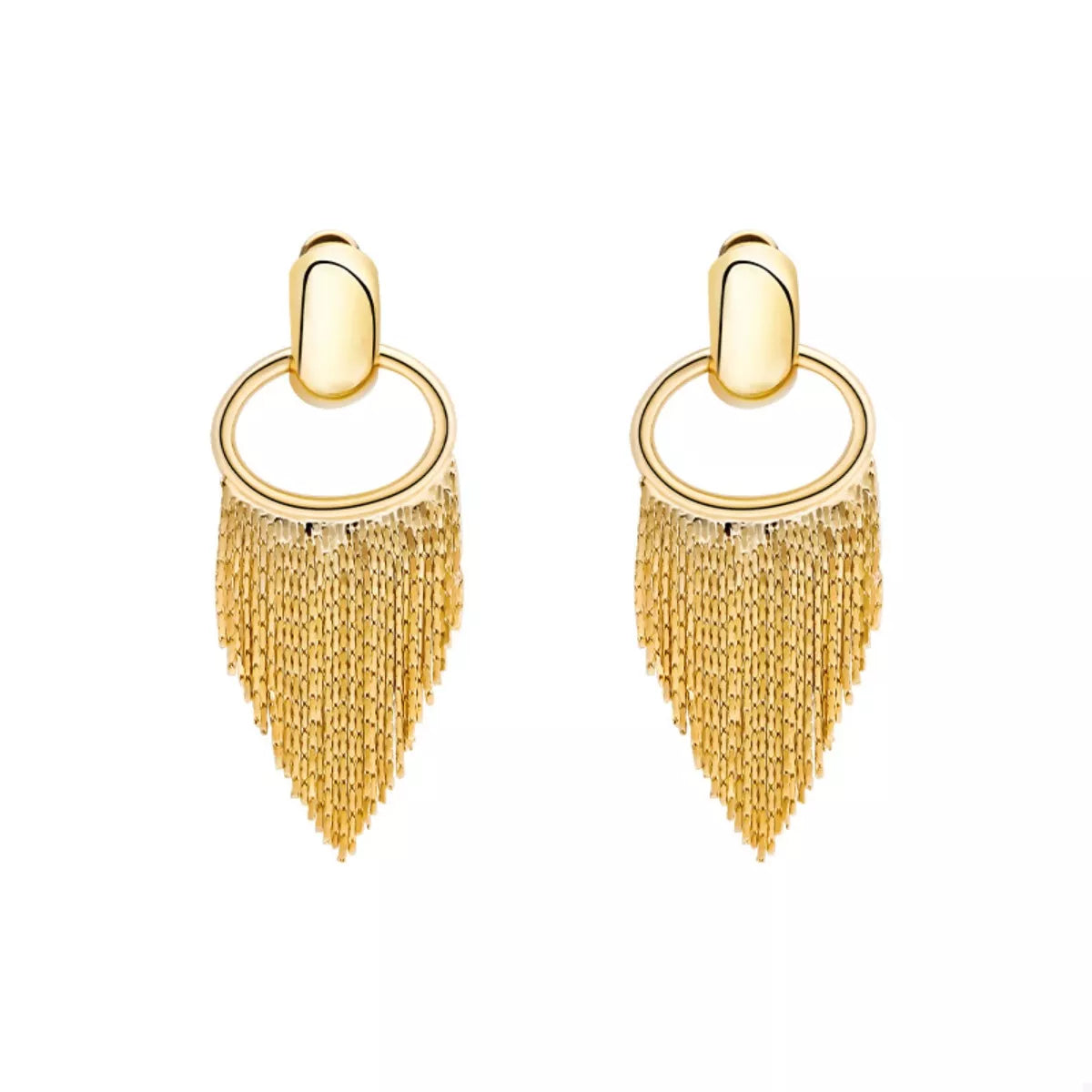 18K Gold-Plated Fringe Chain Earrings
