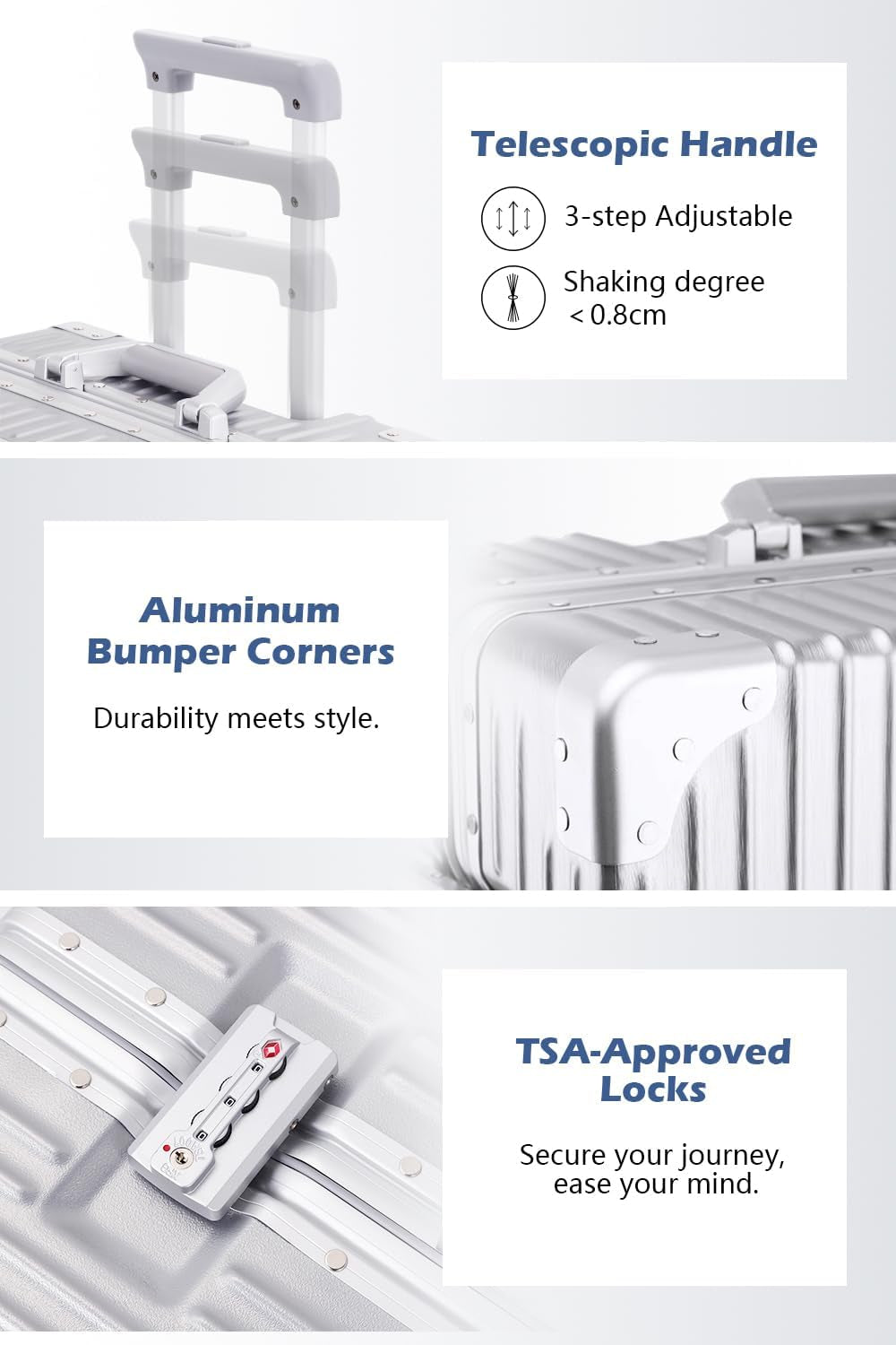 Carry on Luggage with Aluminum Frame, 20 Inch PC Hard Shell Suitcase with Spinner Wheels and TSA Lock, Lightweight Luggage for Travel (22X14X9 Airline Approved), Green