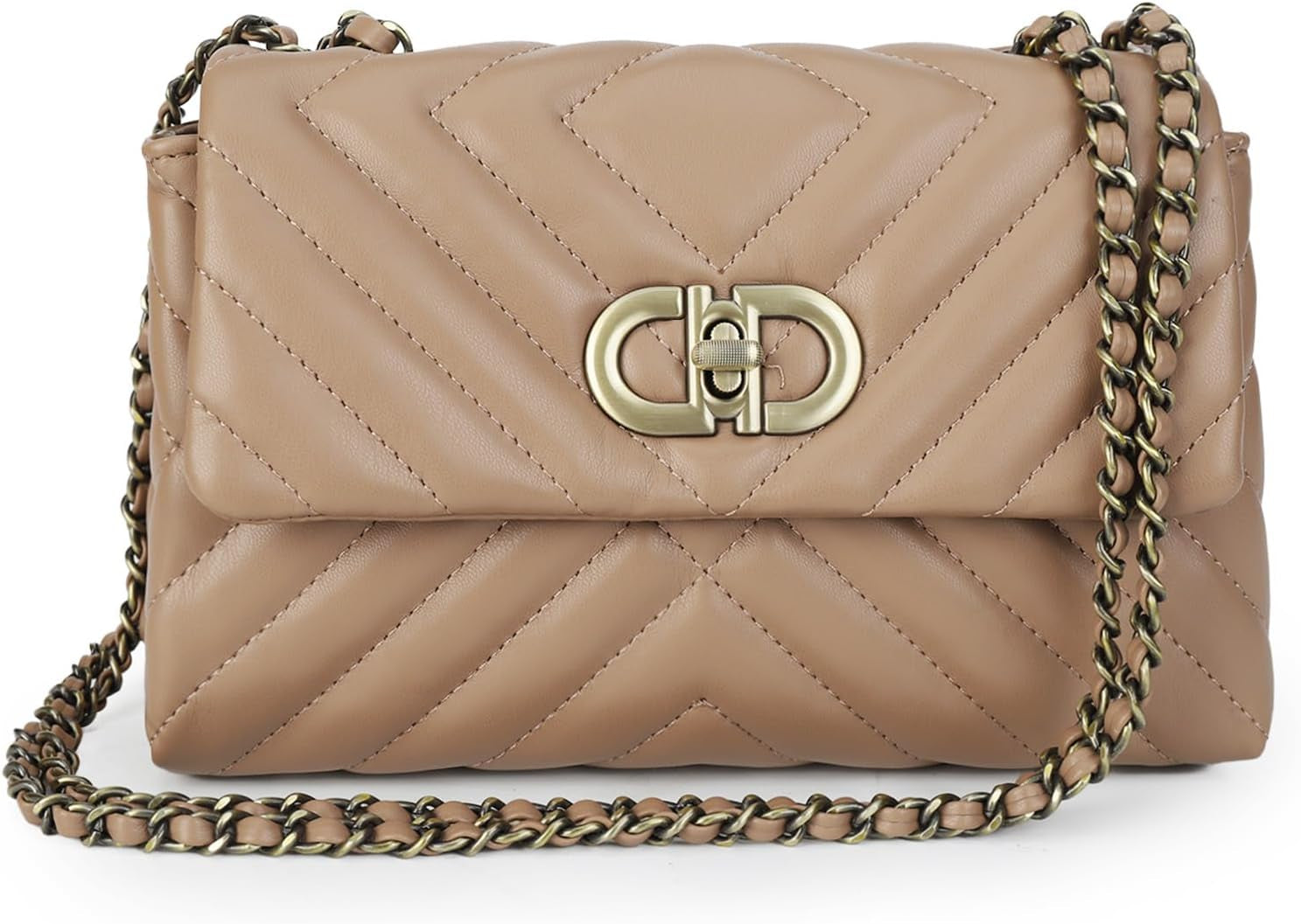 Small Quilted Crossbody Bag for Women Trendy Designer Shoulder Purse and Handbags with Chain Strap