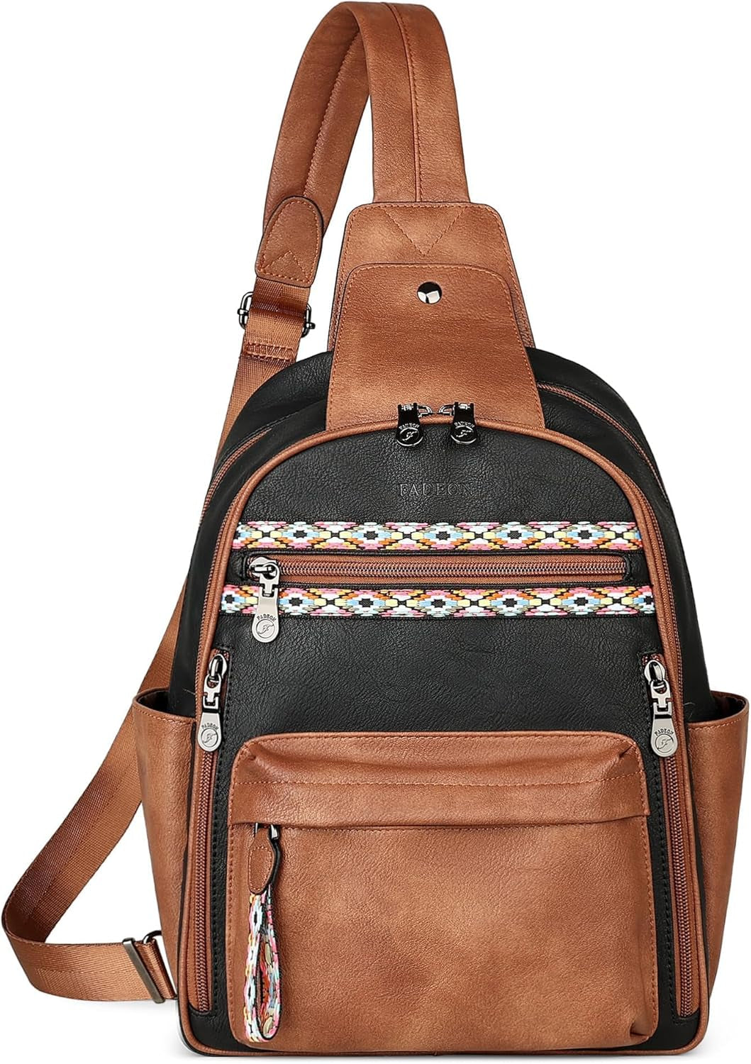 Large Sling Bag for Women, Leather Crossbody Purse Designer anti Theft Sling Backpack, RFID Fanny Packs for Travel