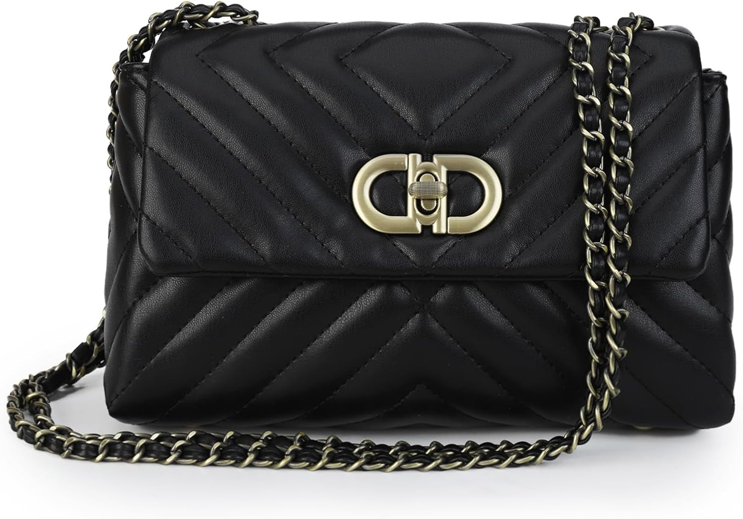 Small Quilted Crossbody Bag for Women Trendy Designer Shoulder Purse and Handbags with Chain Strap