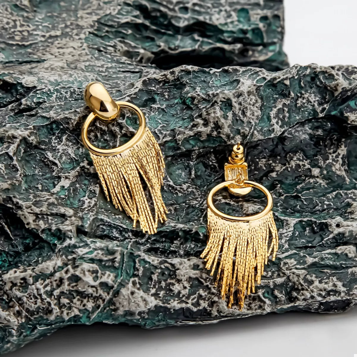 18K Gold-Plated Fringe Chain Earrings