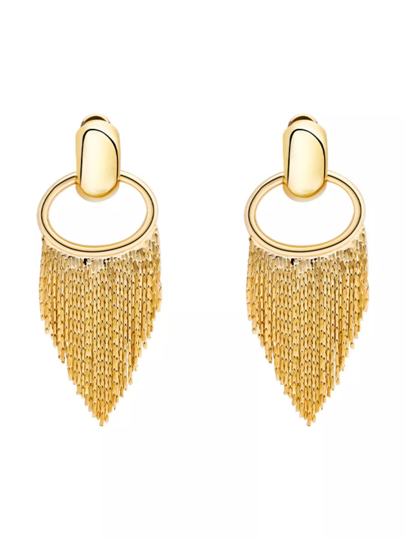 18K Gold-Plated Fringe Chain Earrings