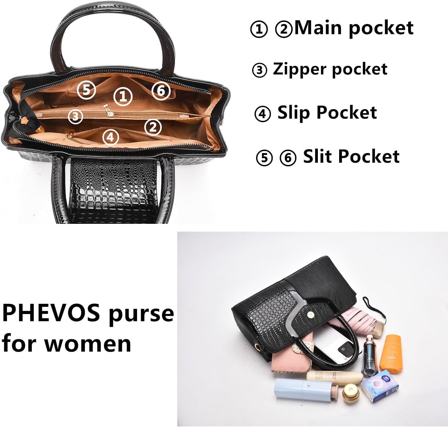 Top Handle Satchel Bags Shoulder Crossbody Purse Retro Crocodile Hobo Handbag Cluth Purse for Women