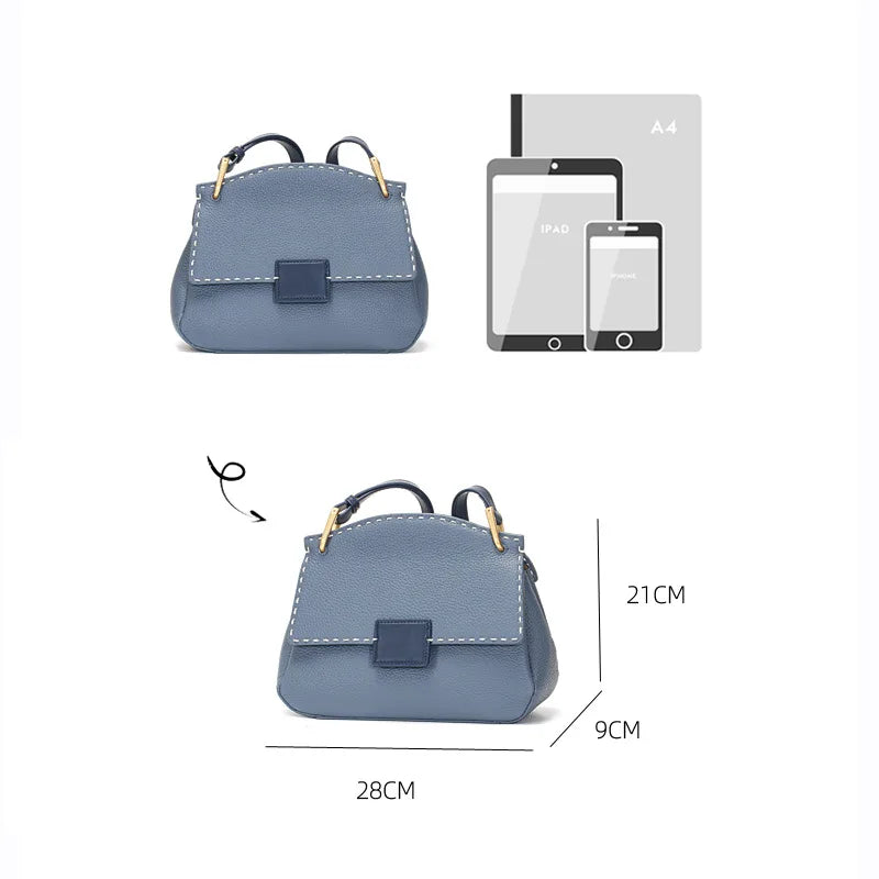 New Chic Blogger Popular 100% Leather Women Shoulder Bag.