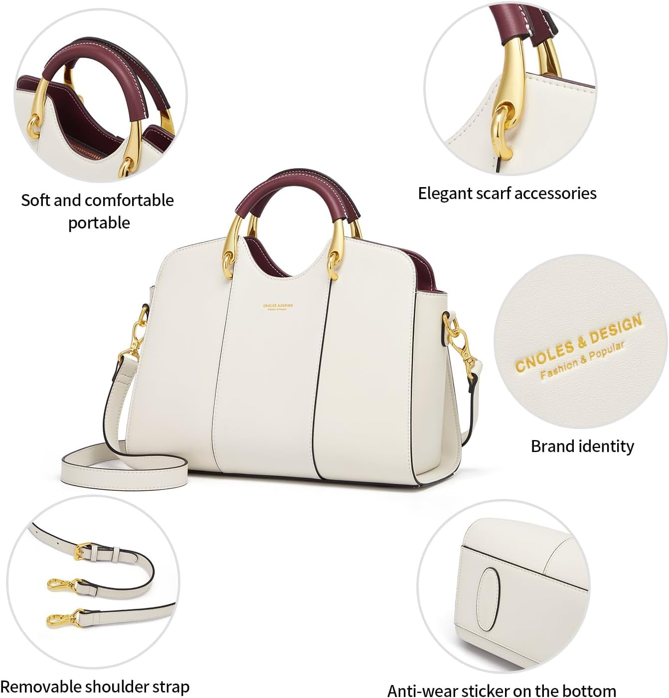 Satchel Bag for Women Fashion Leather Ladies Top Handle Tote Shoulder Bag