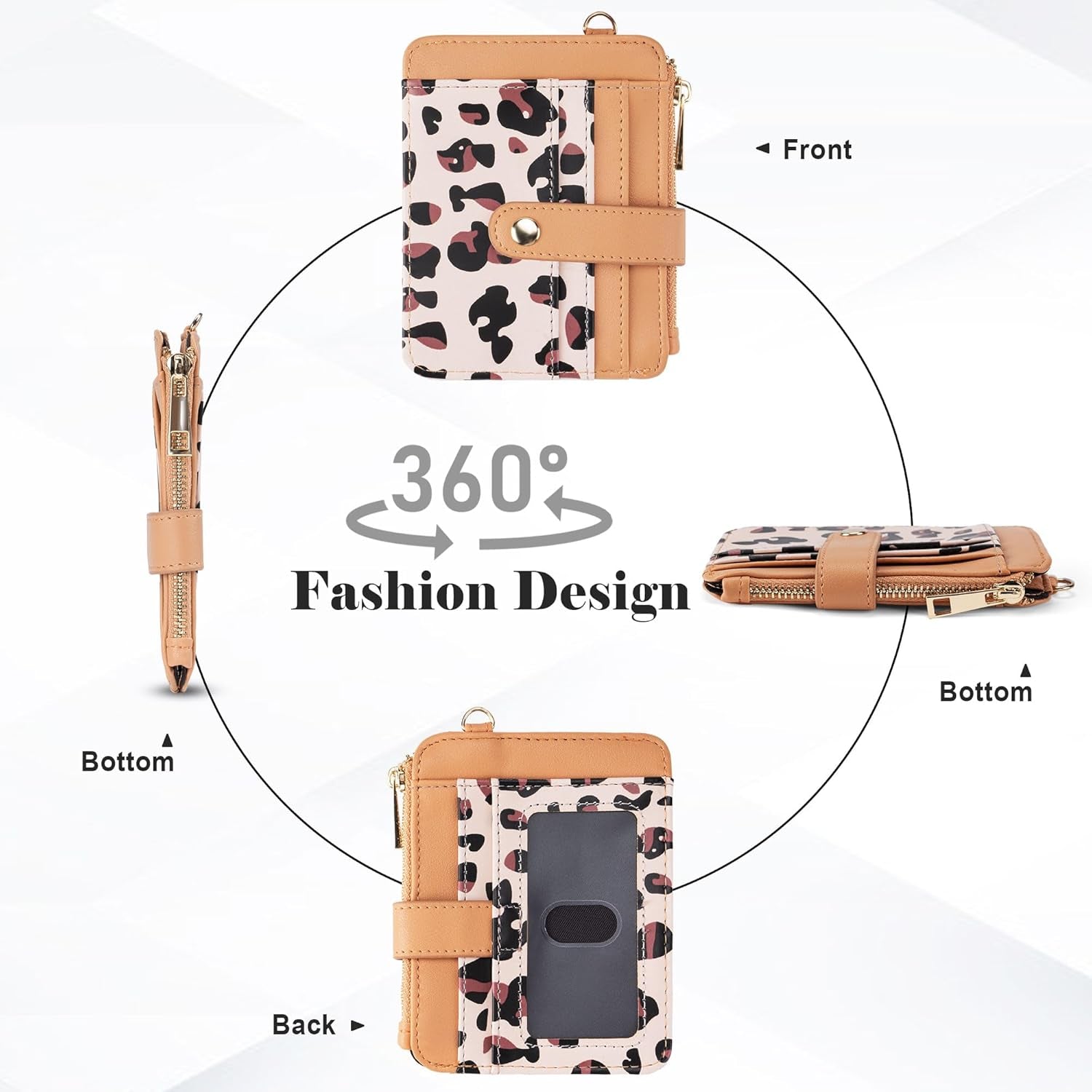 Keychain Wallet with Bracelet RFID Blocking Wristlet Credit Purse Card Holder, Silicone Bead Tassel Key Ring for Women