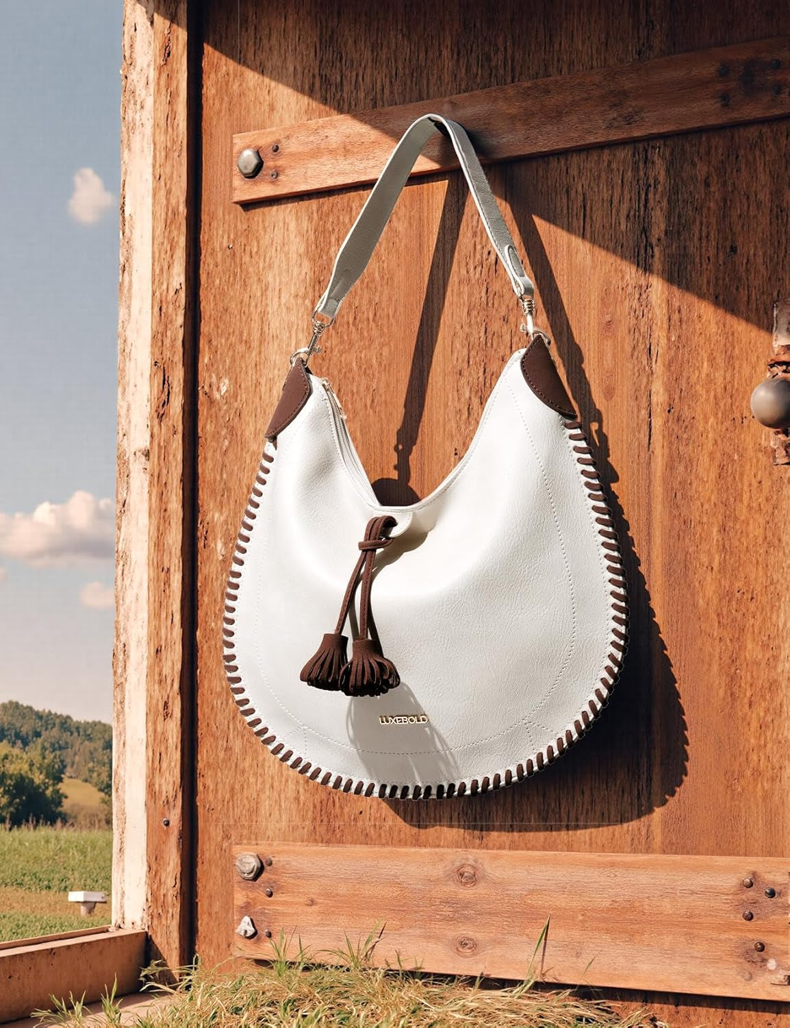 Hobo Bag for Women Western Crossbody Purses Woven Shoulder Handbags with Tassel