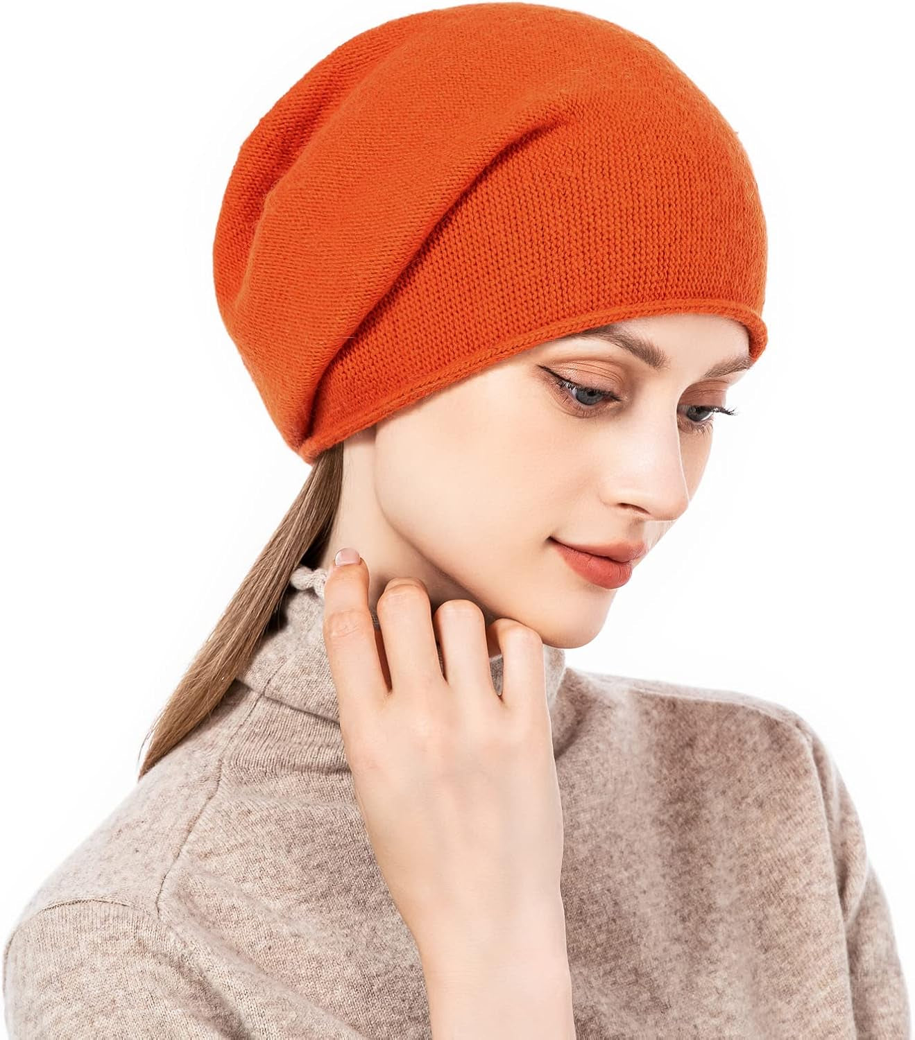 Knit Slouchy Beanie Hats for Women Cashmere Ski Cap Knitted Wool Soft Warm Winter Hat