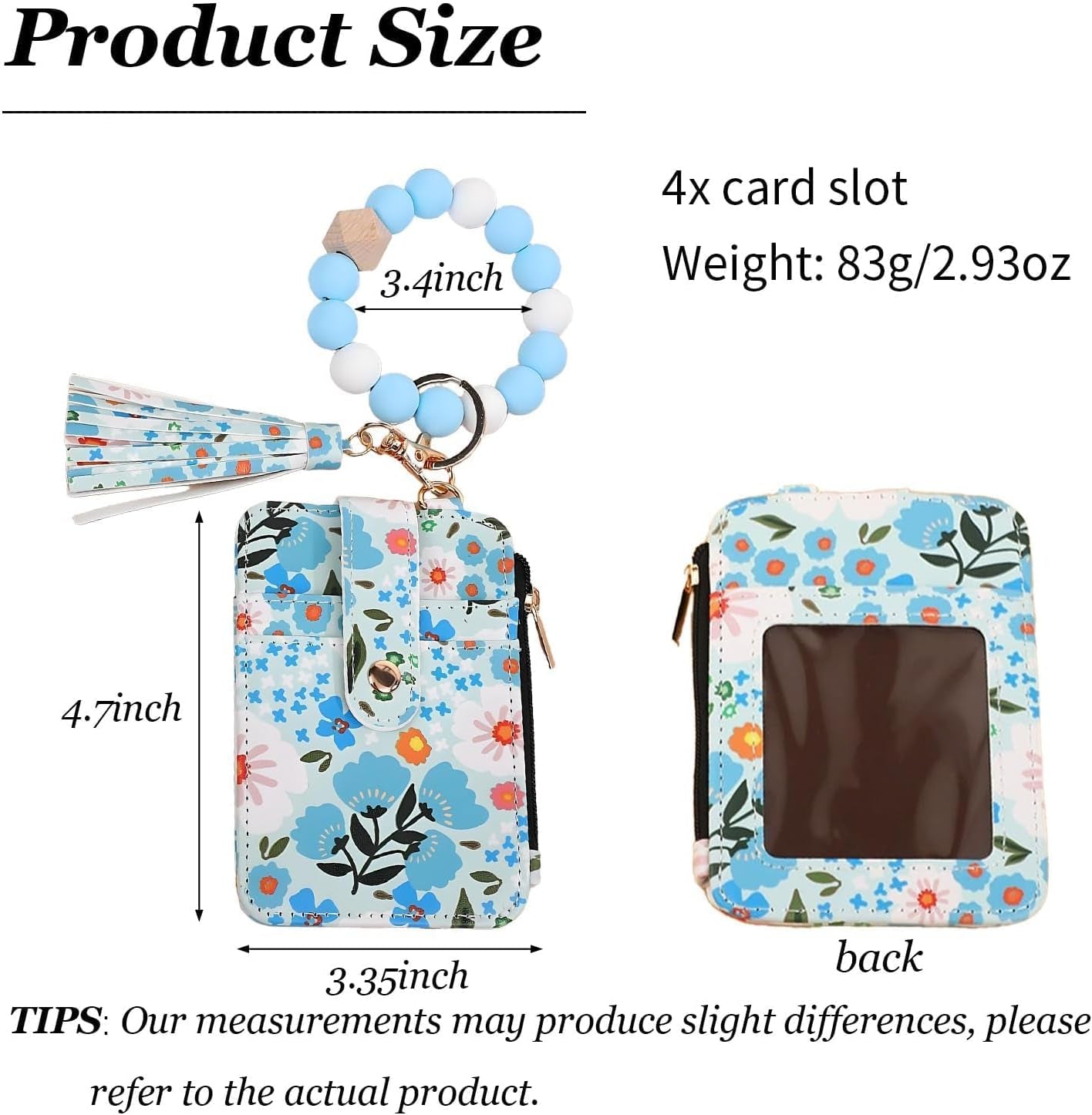 Women Boho Beaded Wallet Keychain Wristlet Wallet for Women Tassel Silicone Keychain Card Holder Small Purse Gifts