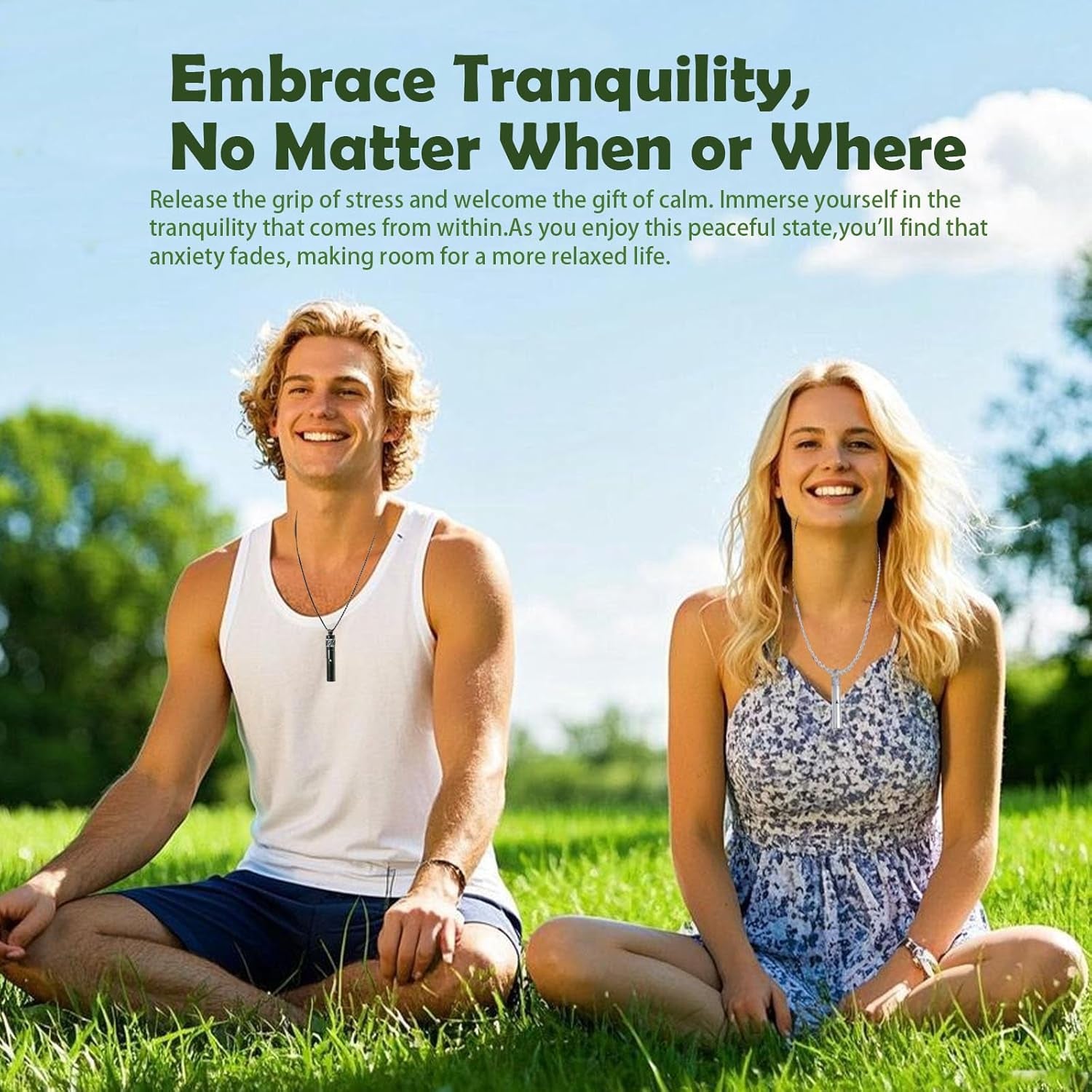 Stainless Steel Mindfulness Breathing Necklace for Anxiety Original Upgrades Breathlink with Essential Oil Diffuser Multifunctional Jewelry