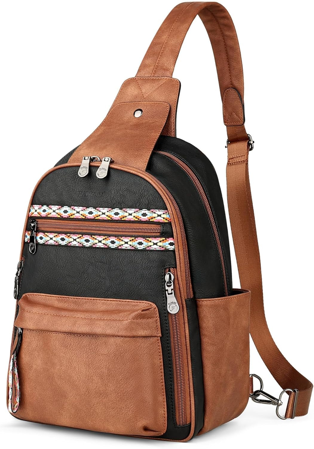 Large Sling Bag for Women, Leather Crossbody Purse Designer anti Theft Sling Backpack, RFID Fanny Packs for Travel