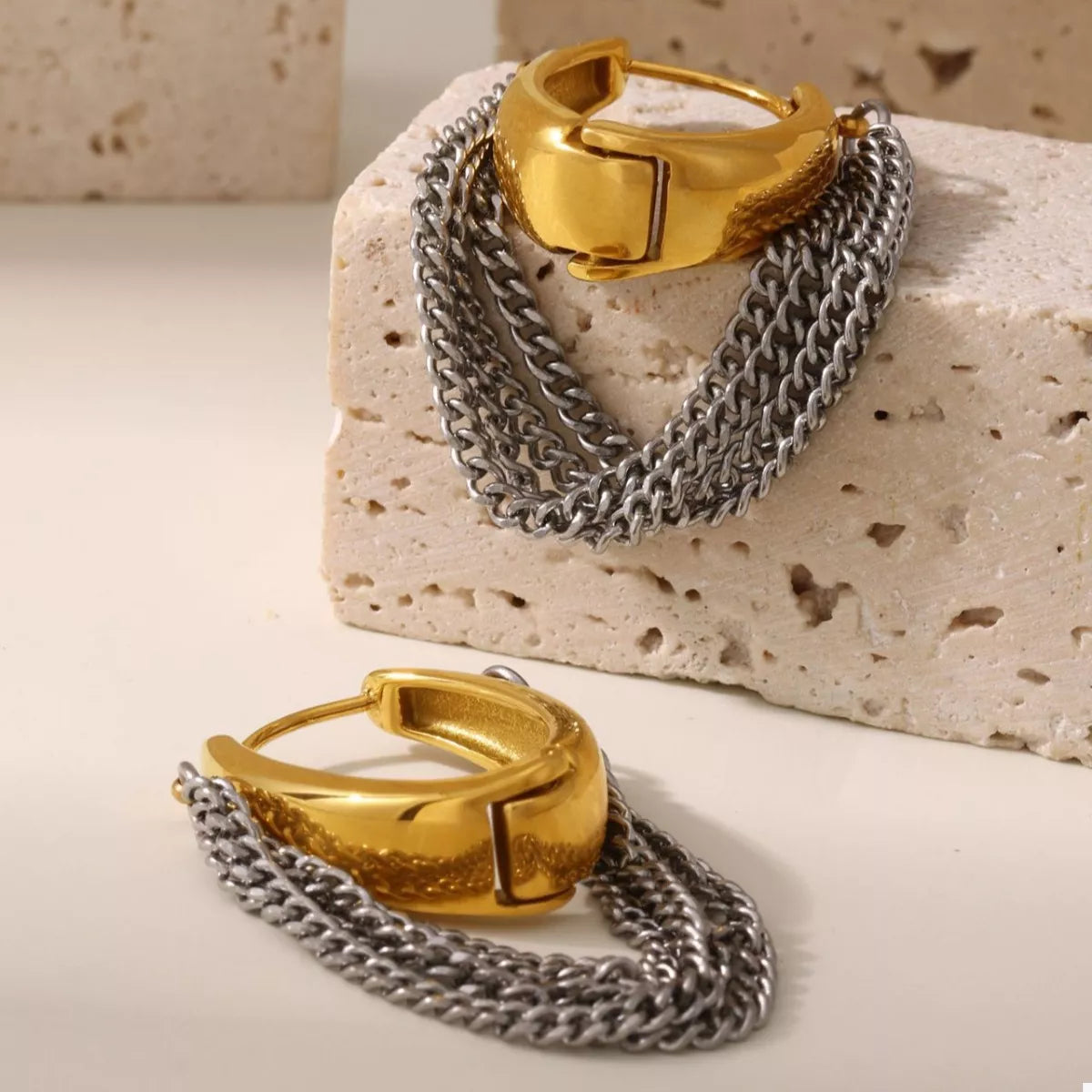 Chunky Chain Hoop Earrings