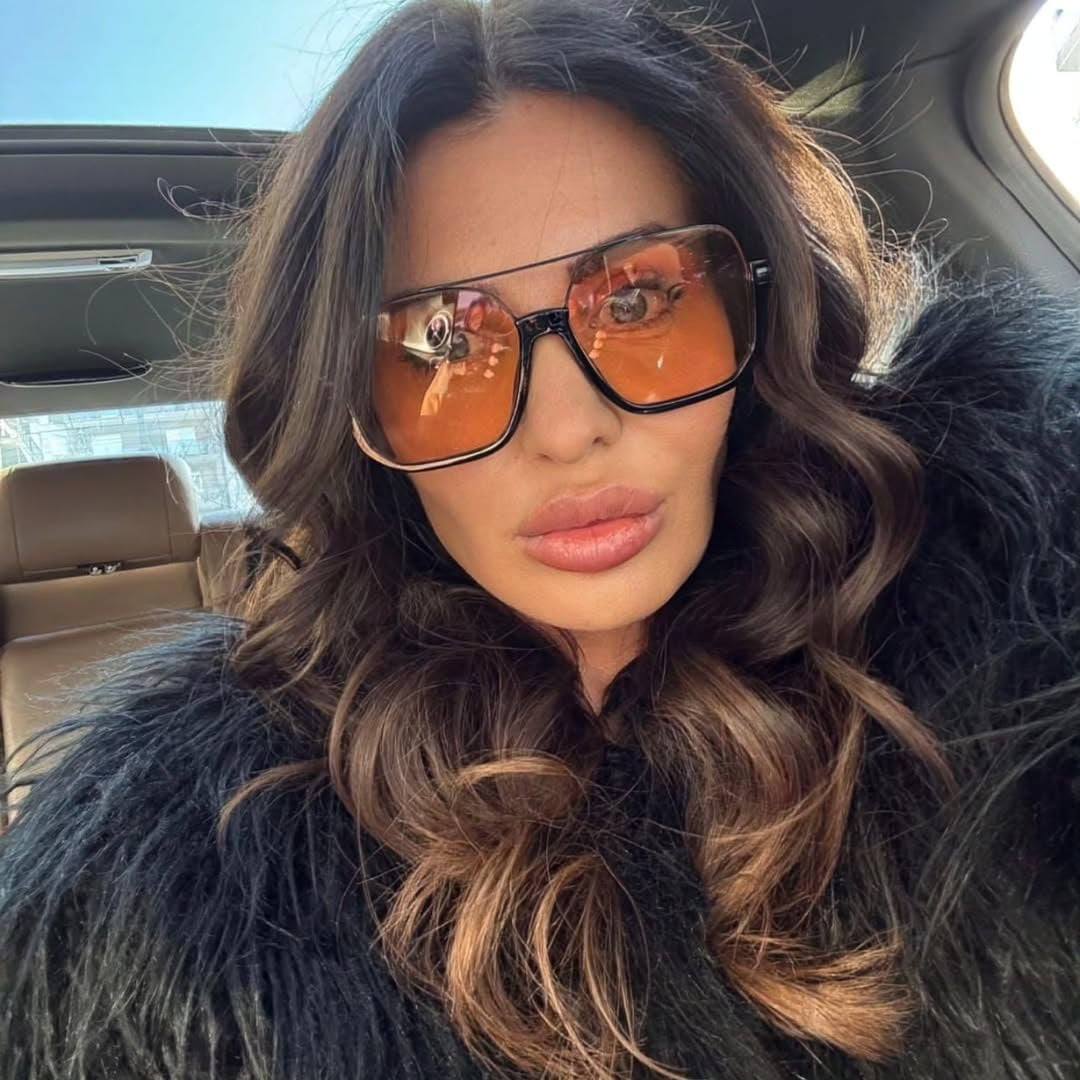 Retro Oversized Aviator Sunglasses for Women Men Square Double Bridge Pilot Sun Glasses 70S Trendy Shades