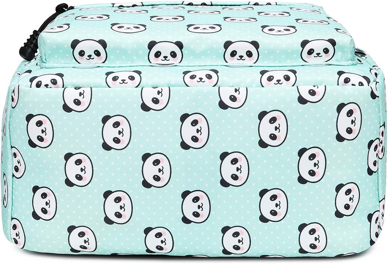 Lightweight Cute Panda Backpacks for Girls School Backpacks with Lunch Bag (3Pc Panda Teal)