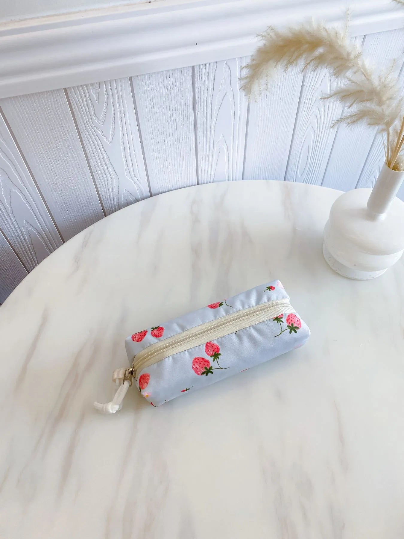 3-Piece Strawberry Print Canvas Bag Set