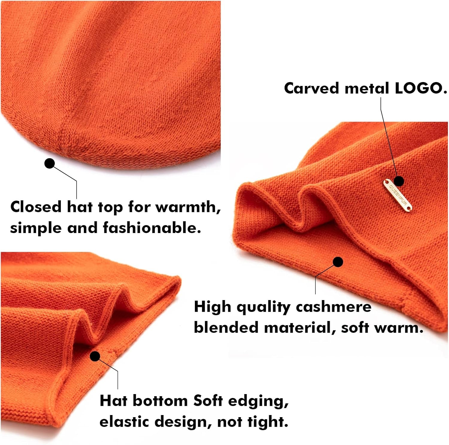 Knit Slouchy Beanie Hats for Women Cashmere Ski Cap Knitted Wool Soft Warm Winter Hat