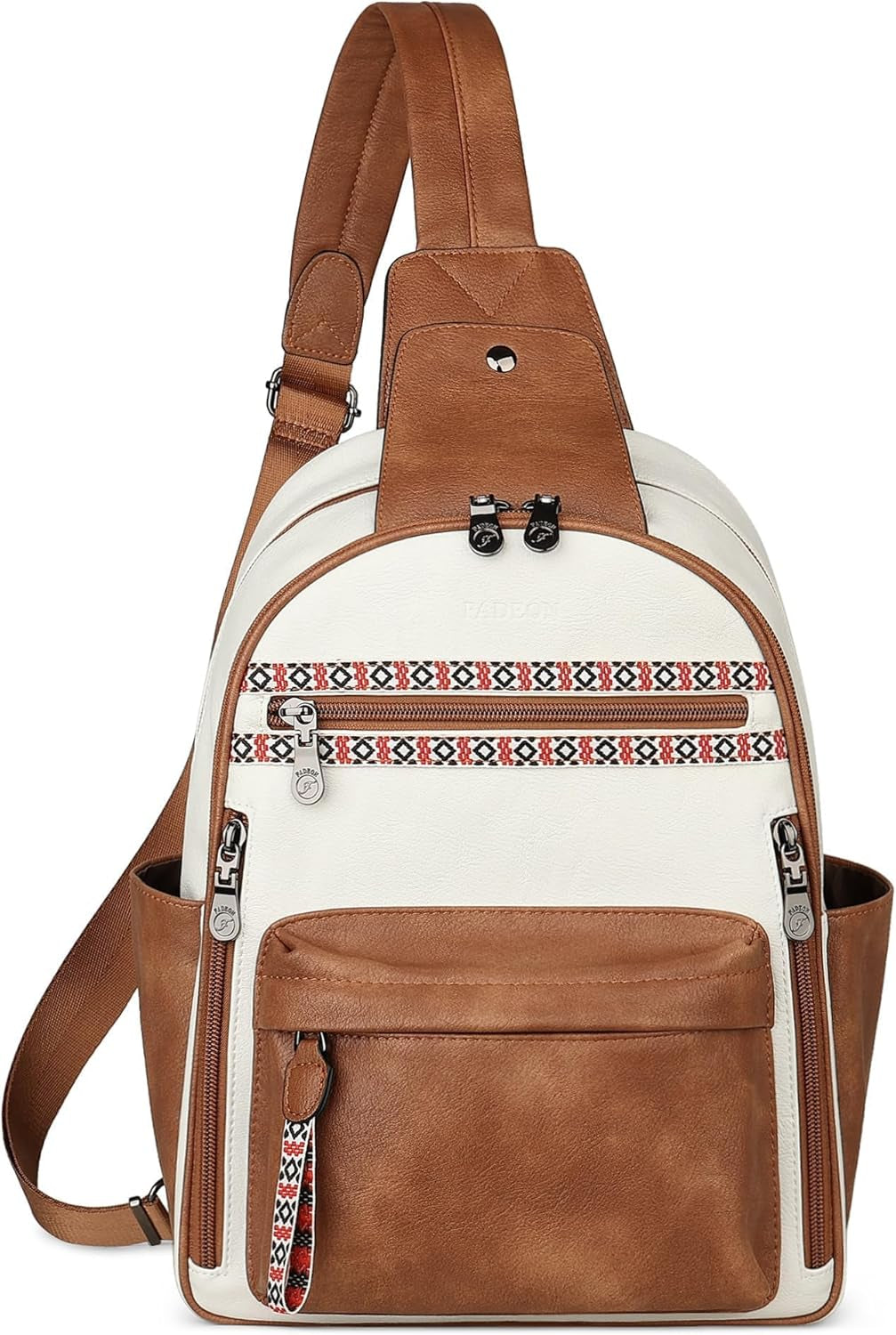 Large Sling Bag for Women, Leather Crossbody Purse Designer anti Theft Sling Backpack, RFID Fanny Packs for Travel