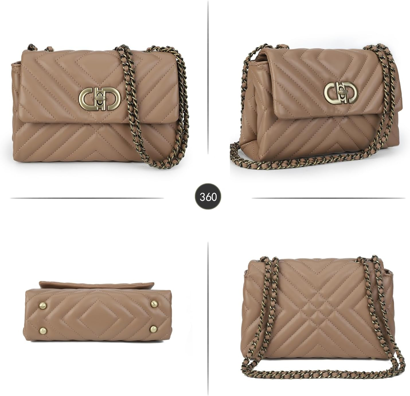 Small Quilted Crossbody Bag for Women Trendy Designer Shoulder Purse and Handbags with Chain Strap