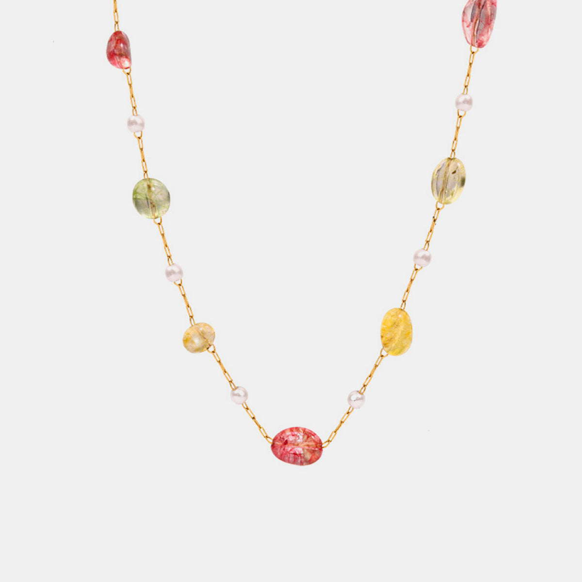 Titanium Steel Gold-plated Bead Necklace