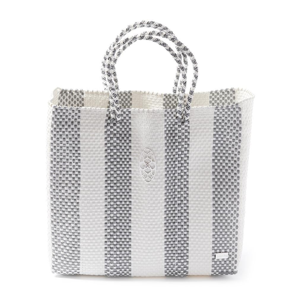 MEDIUM SILVER STRIPE TOTE BAG