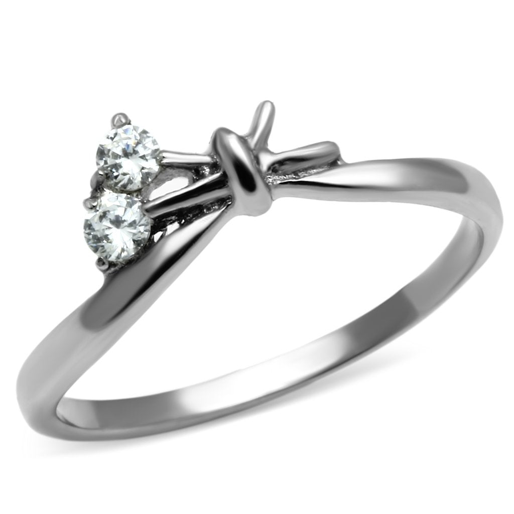 Women Stainless Steel Cubic Zirconia Rings TK627