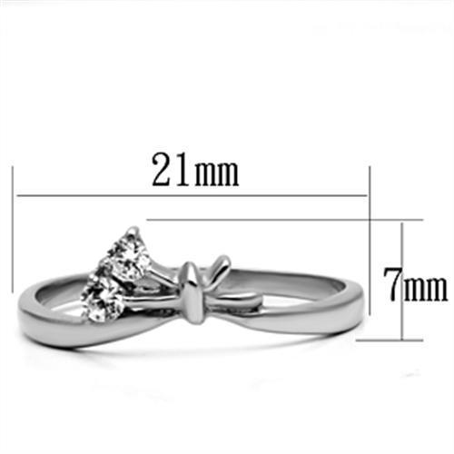 Women Stainless Steel Cubic Zirconia Rings TK627